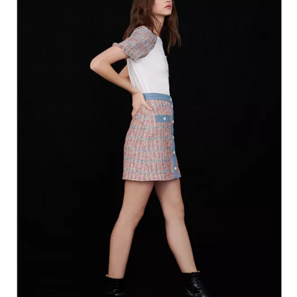 Maje Jenise Tweed Mini Skirt size 2